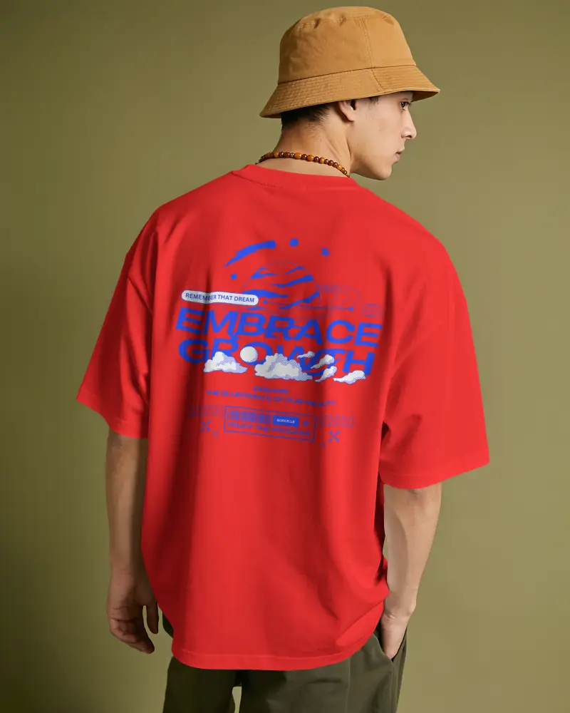 Oversized Back View Relaxed Fit Cotton Tshirt Mockup For Casual Wear And Street Style Fashion