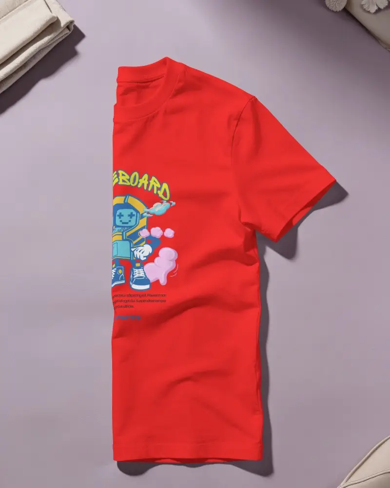 Folded T Shirt Mockup Flat Lay On Lavender Background With Soft Natural Light And Subtle Shadows
