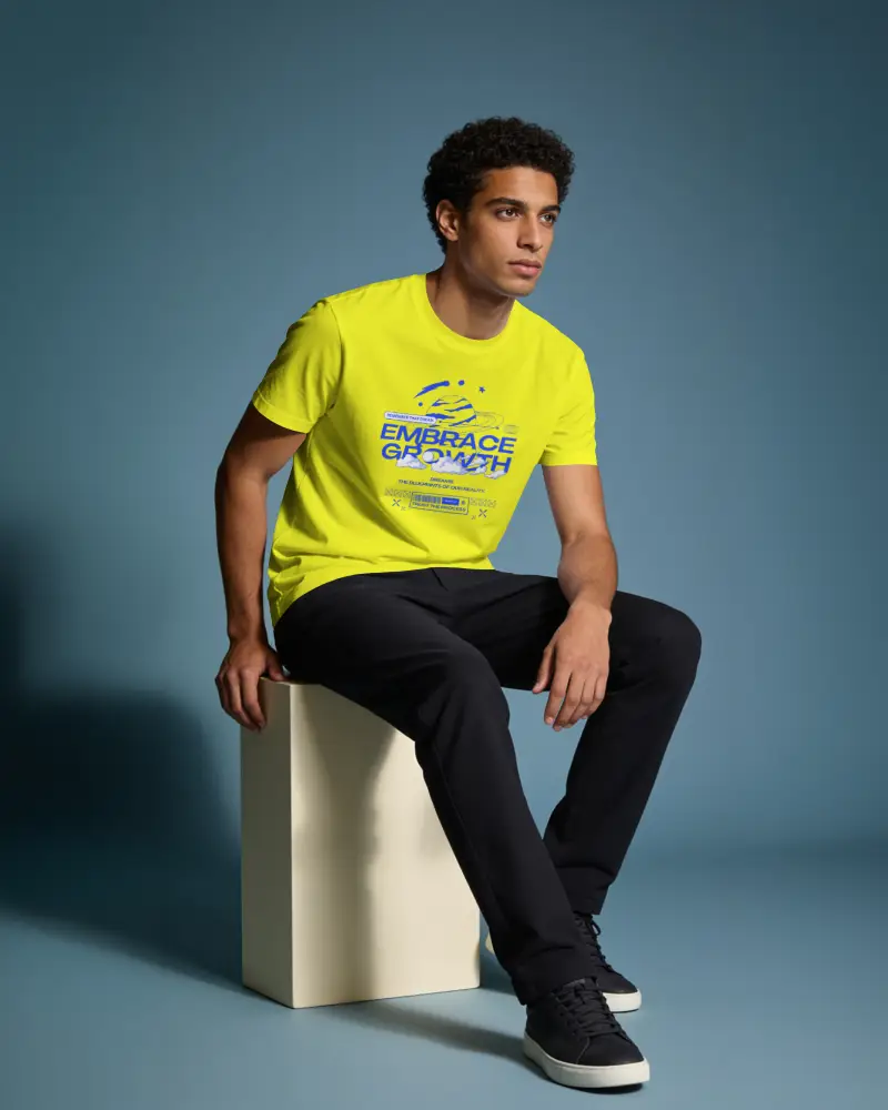Stylish Modern Casual Tshirt Mockup For Mens Everyday Wear Apparel Fashion Studio Photo