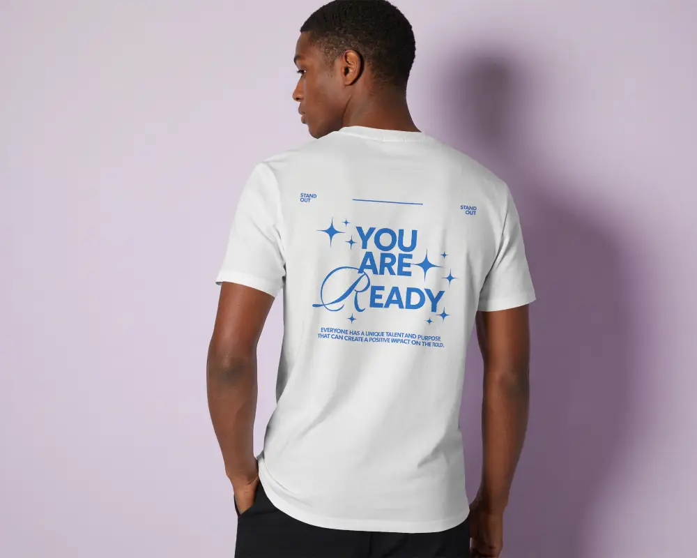 Classic Mens Tshirt Mockup Soft Cotton Comfortable Everyday Casual Wear Back View