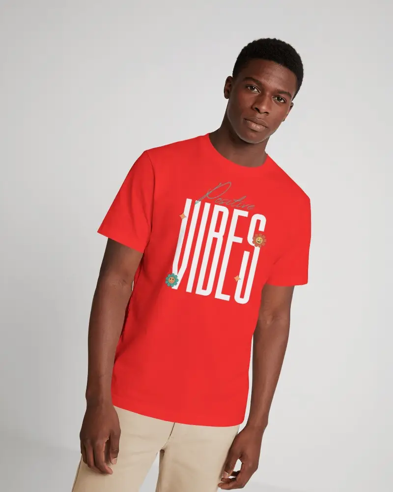 Mens T Shirt Mockup Male Model Leaning Forward In Relaxed Pose Against Clean Studio Background