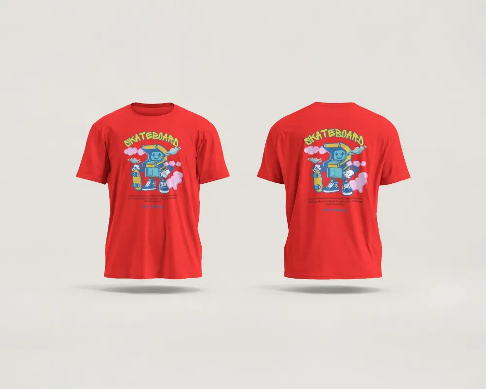 Front And Back T Shirt Mockup Ecommerce Apparel Product Display Fabric Folds And Soft Studio