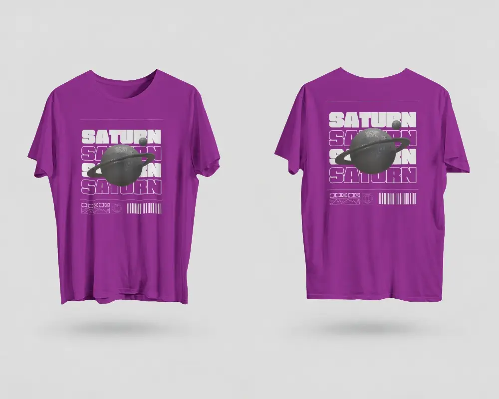 Relaxed Fit T Shirt Mockup Front Back View For Streetwear Brand Ecommerce Product Showcase