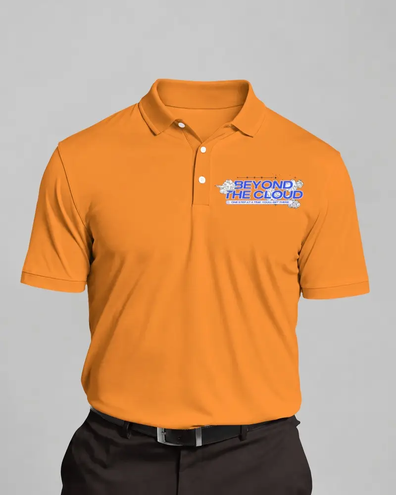 Classic Polo Shirt Mockup Male Model Wearing Collared Apparel With Tailored Business Casual Styling