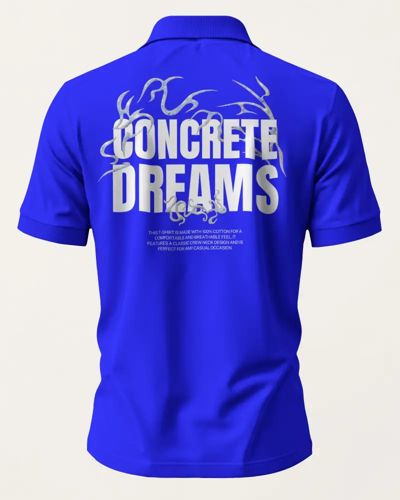 Classic Polo Shirt Mockup Back View With Realistic Sleeve Cuffs And Defined Hem Construction