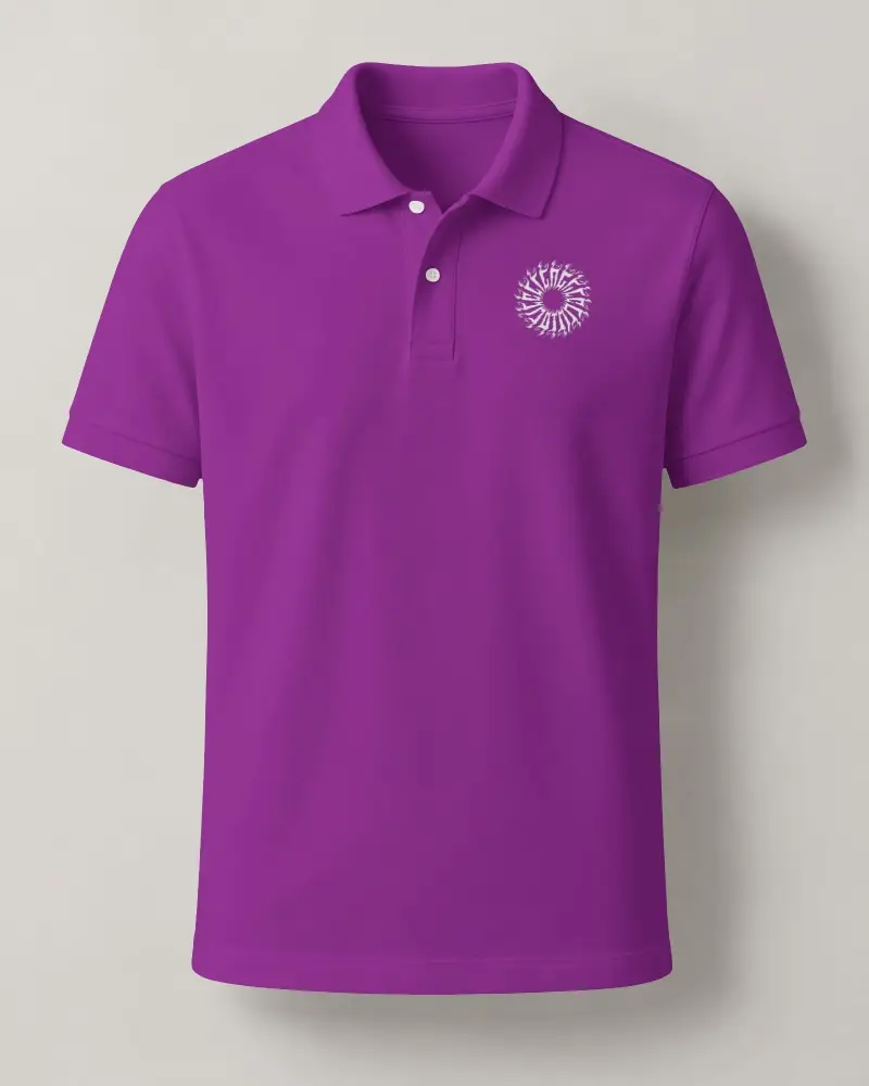 Classic Polo Shirt Mockup Suspended Against Minimal Studio Background With Natural Fabric