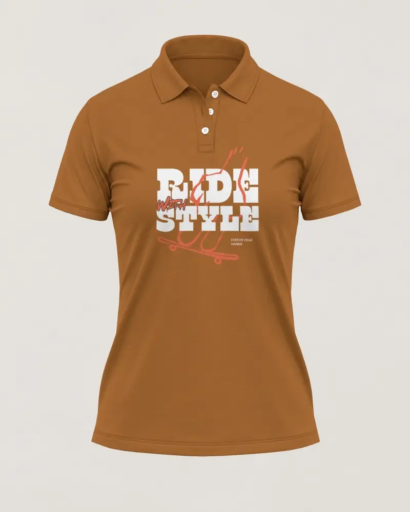 Tailored Polo Shirt Mockup Front View With Fitted Waist Silhouette And Refined Collar Detail