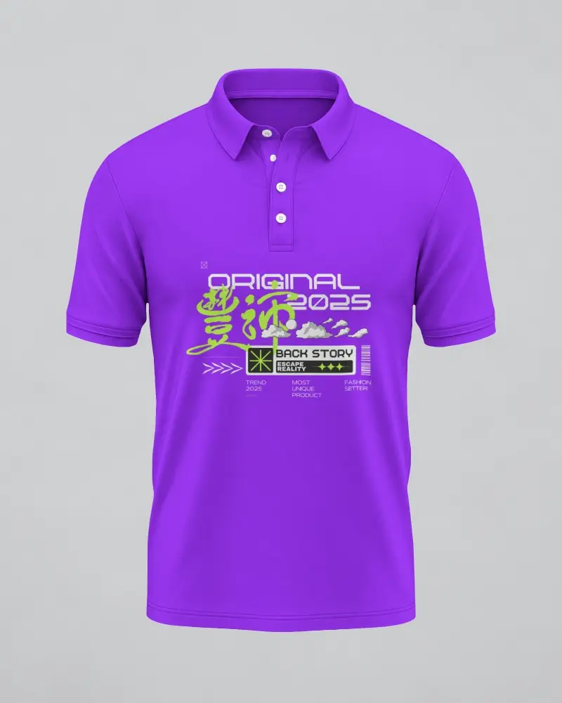Structured Mens Polo Shirt Mockup Front View With Defined Collar And Trimmed Sleeve Cuffs
