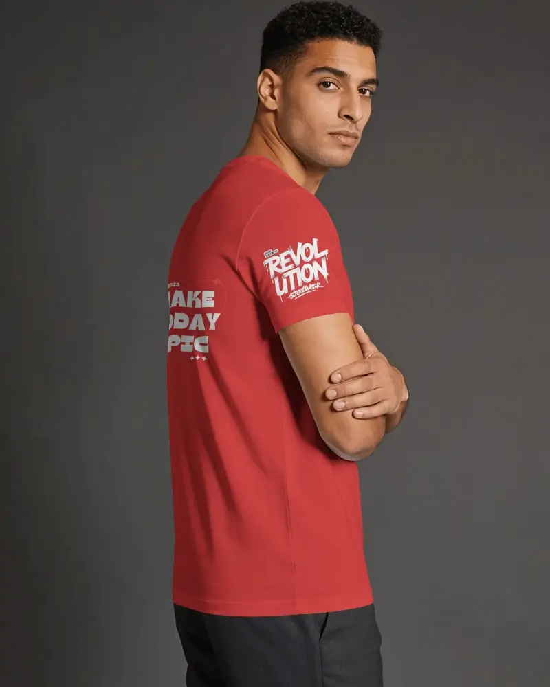 Mens Casual Crew Neck T Shirt Mockup Round Hem Comfort Fit Stylish Everyday Wear Top