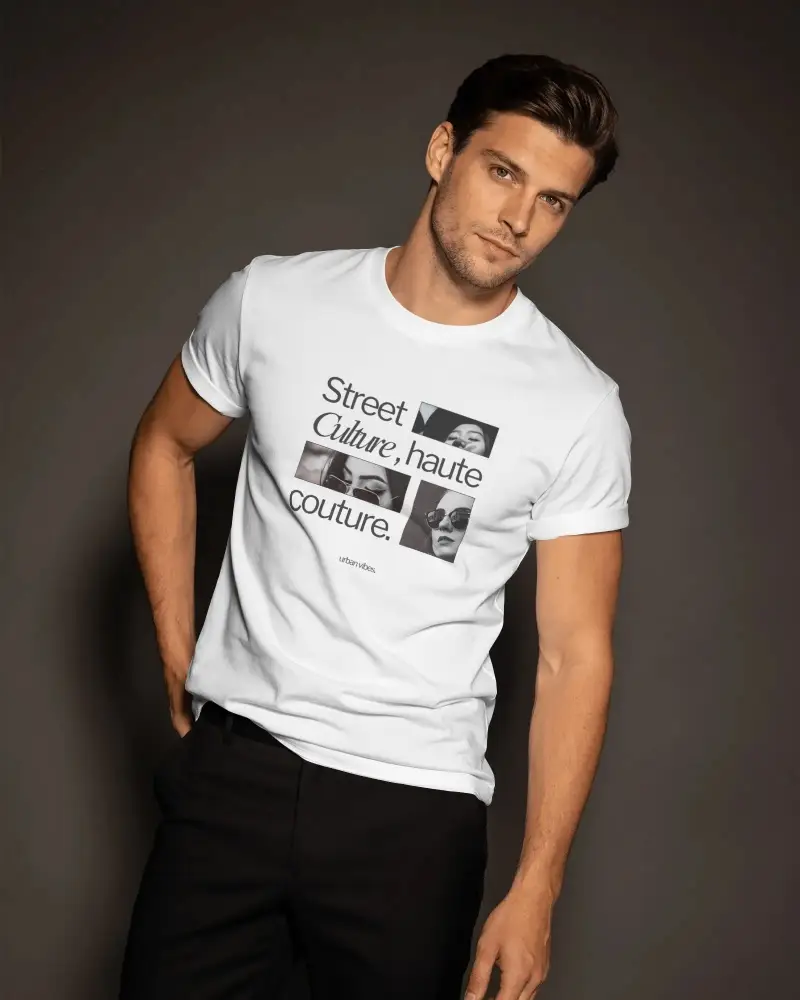 Classic Crew Neck Tshirt Mockup For Men Stylish Casual Wear Blank Design Template For Print