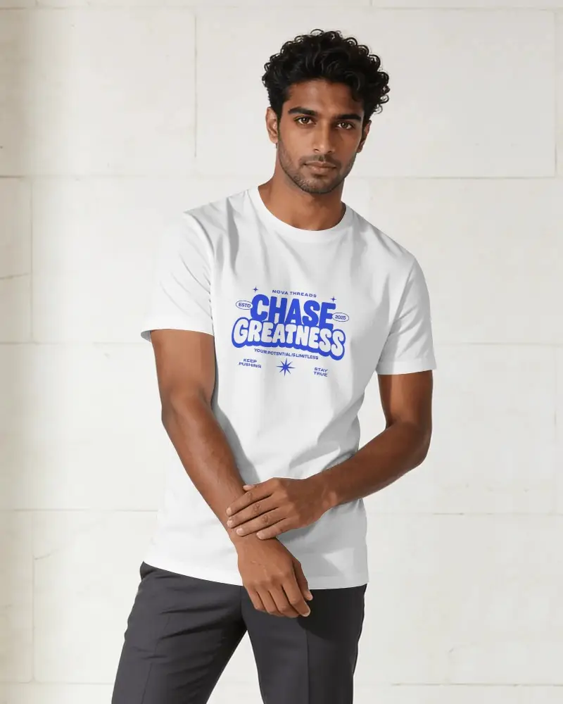 Plain Basic Cotton Tshirt Mockup Urban Casual Fashion Style For Men Online Shopping