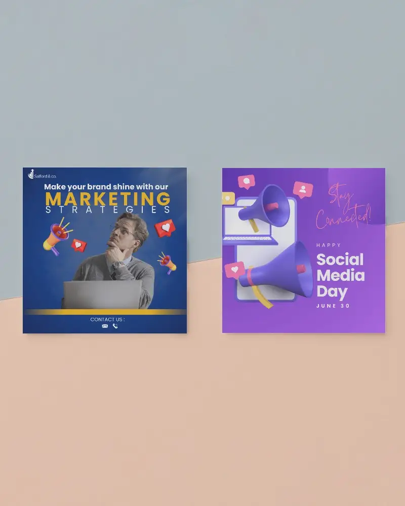 Pastel Diagonal Background Two Square Brochure Mockup Clean And Soft Flat Lay Style