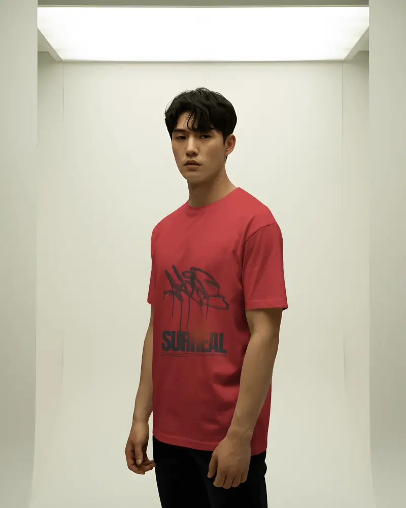 Clean Backdrop Tshirt Mockup Young Man In Soft Box Lit Studio With Minimal And Modern Interior Vibe 02030