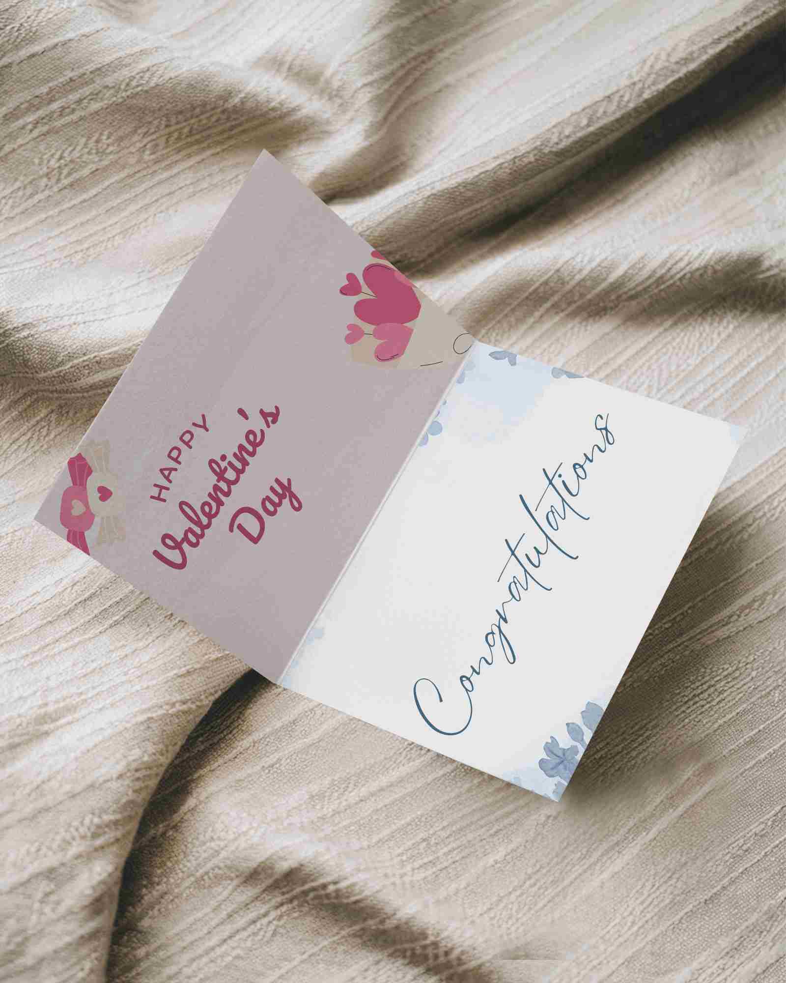 Legant Open Greeting Card Mockup Minimalist Folded Card On Textured Fabric Background