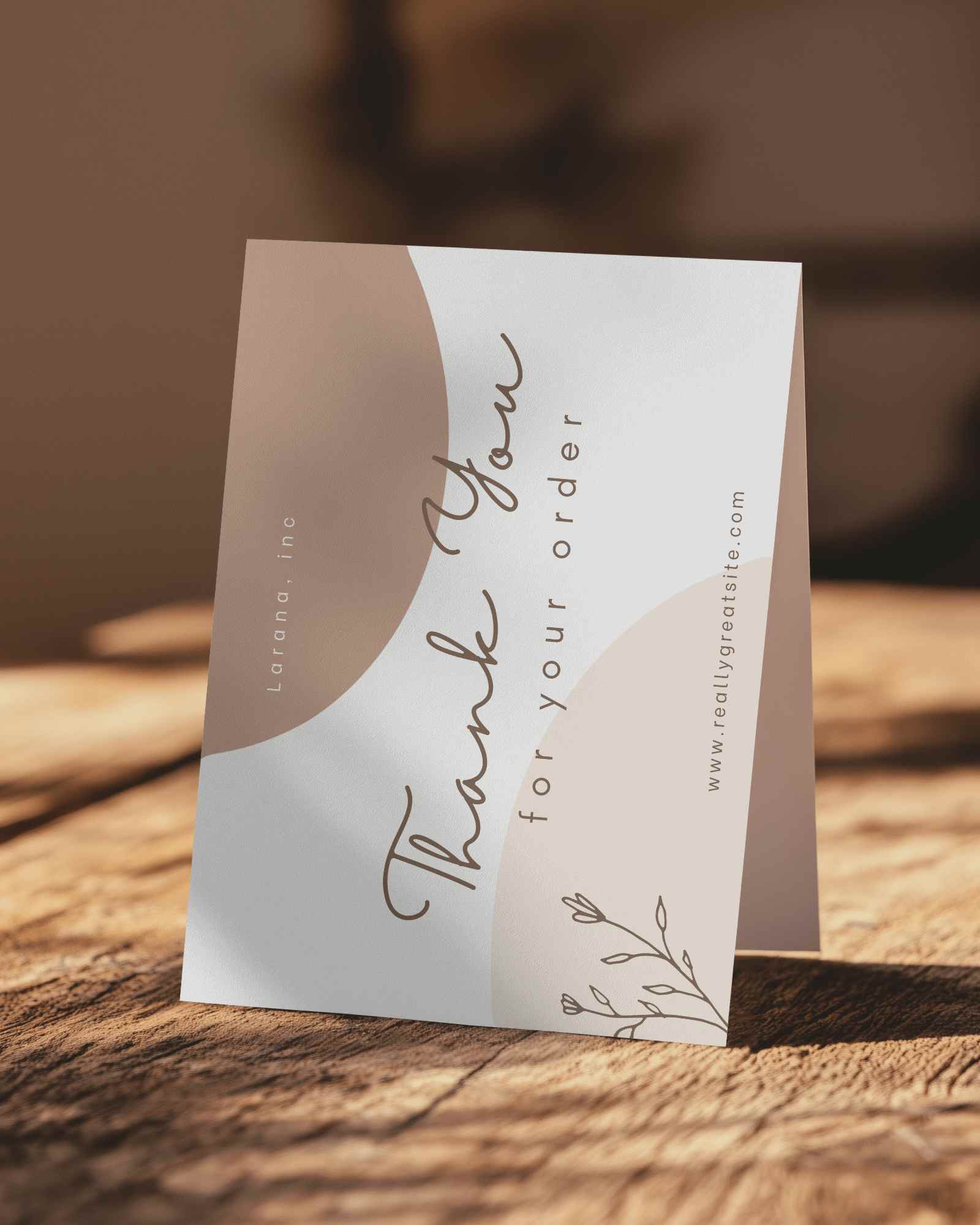 Sophisticated Bifold Greeting Card Mockup Luxury Paper Card In Cozy Sunlit Environment