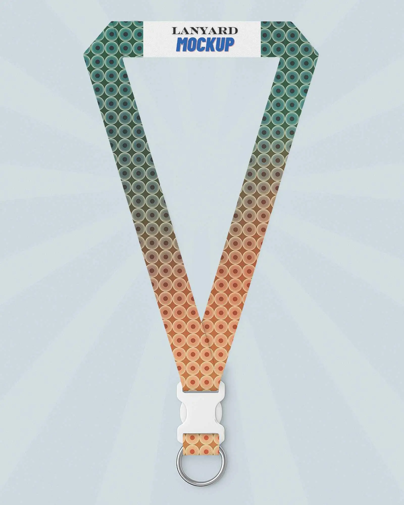 Radiant Light Background Lanyard Mockup Front Facing Angle Light Grey Texture White Plastic Buckle Clean And Sterile Design