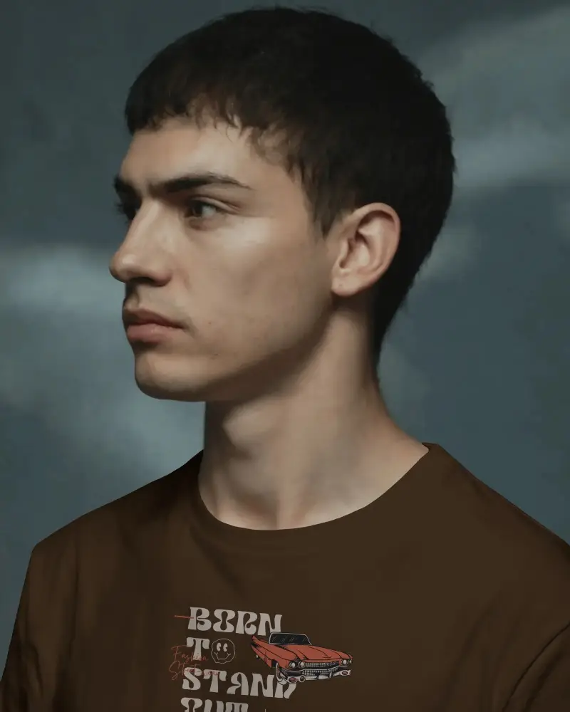 Profile View T Shirt Mockup With Soft Light Shadows Modern Clean Look In Studio Setting