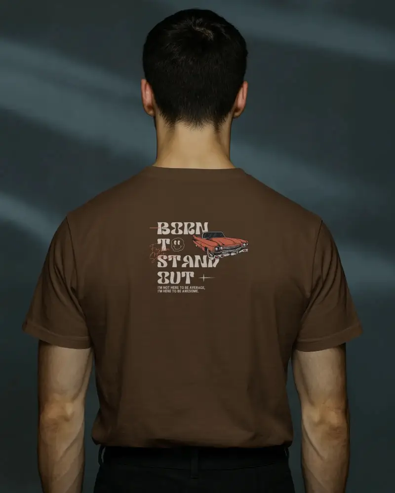 Back View T Shirt Mockup In Studio Lighting Showcasing Fit Cut And Modern Minimalist Appeal