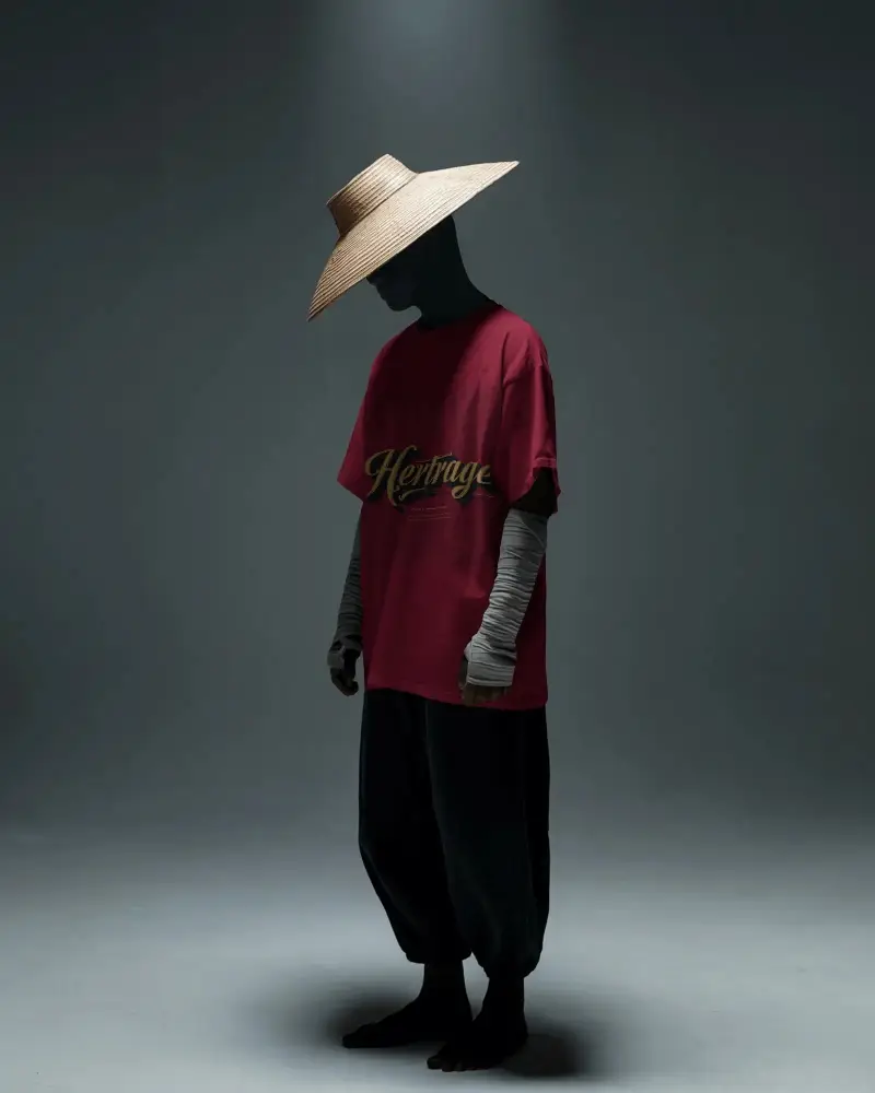 Minimalistic Loose Fit Casual Tshirt Mockup With Long Sleeve Layered Streetwear Style Essentials