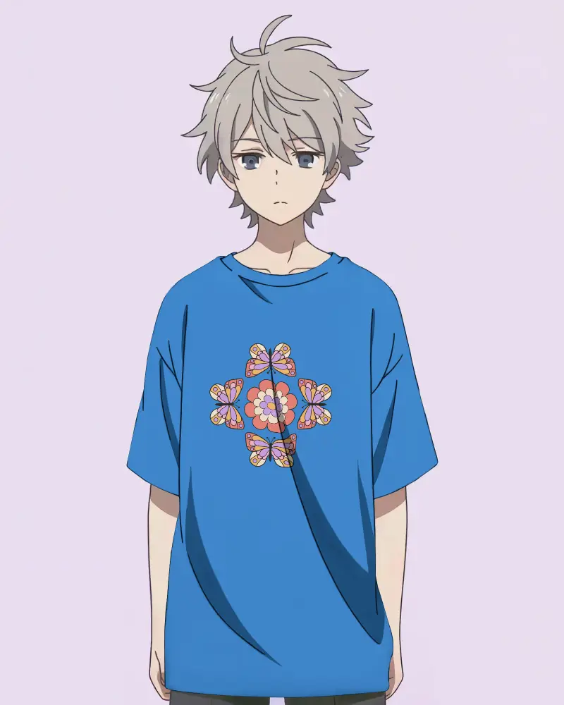 Casual Loose Fit Unisex Round Neck Anime T Shirt Mockup For Everyday Streetwear And Comfortable