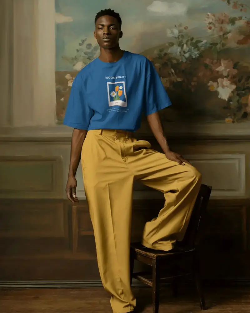 Premium Quality Relaxed Fit Tshirt Mockup For Stylish Modern Mens Casual Wardrobe Essential