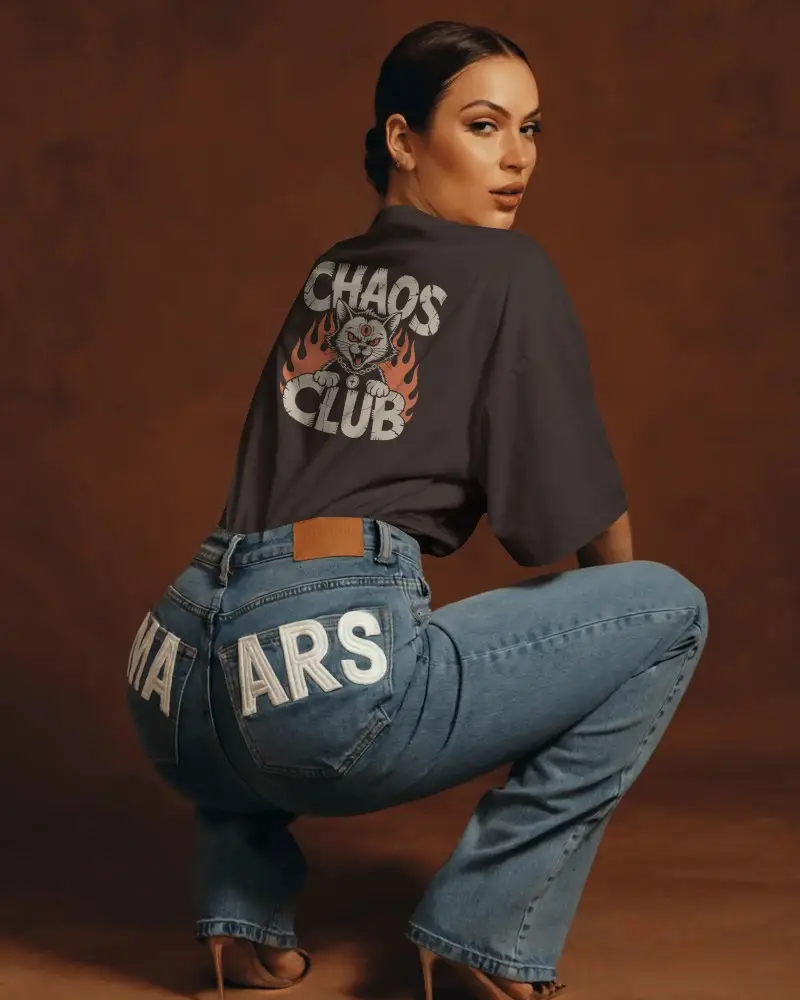 Trendy Loose Fit Women Casual Tshirt Mockup For Fashion Brand Marketing