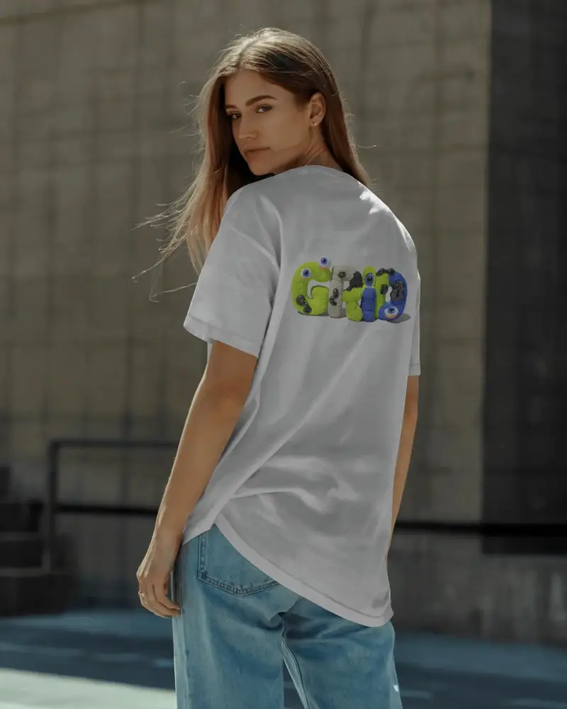 Comfortable Casual Loose Fit Tshirt Mockup Back View For Street Style Women Fashion Essential