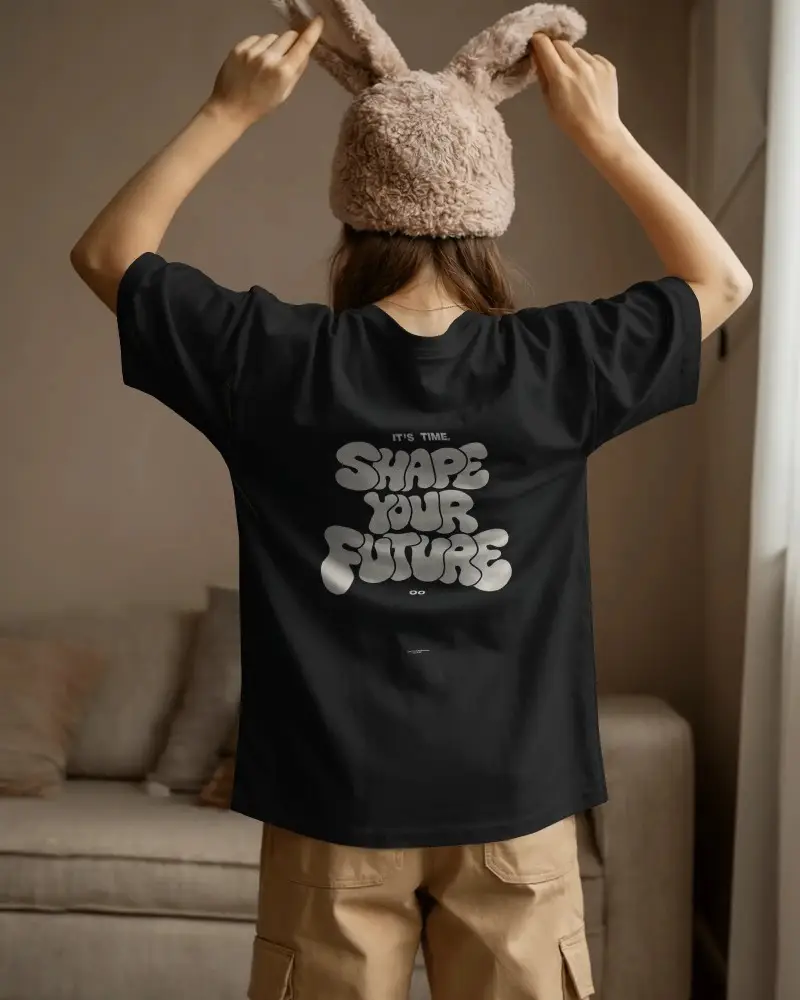 Comfortable Loose Fit Basic Backside Tshirt Mockup For Casual Wear Stylish Home Photo