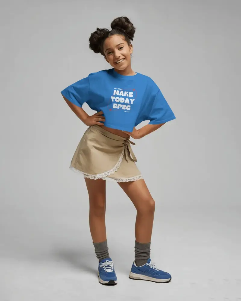 Trendy Cropped Tshirt Mockup For Casual Youth Fashion Outfit Promo And Brand Display