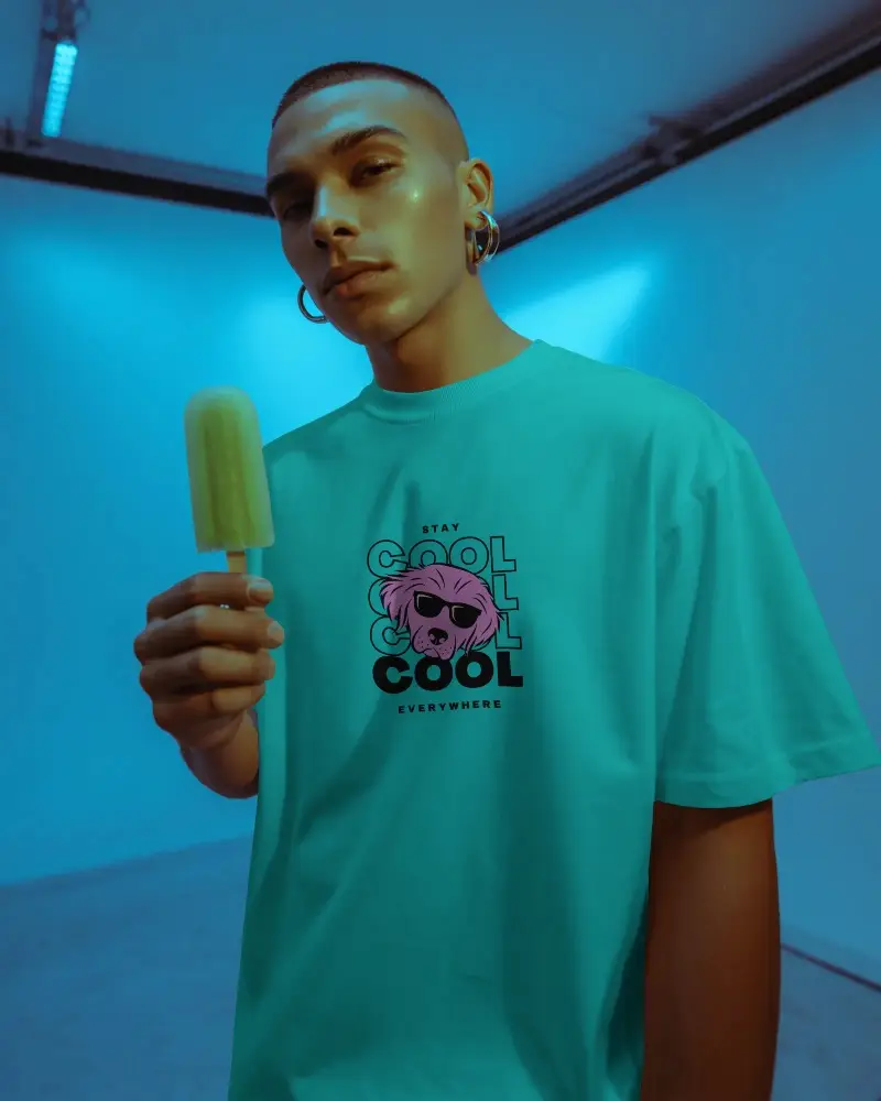 Cool Minimalist Oversized Crewneck Tshirt Mockup For Modern Streetwear And Fashion Brands