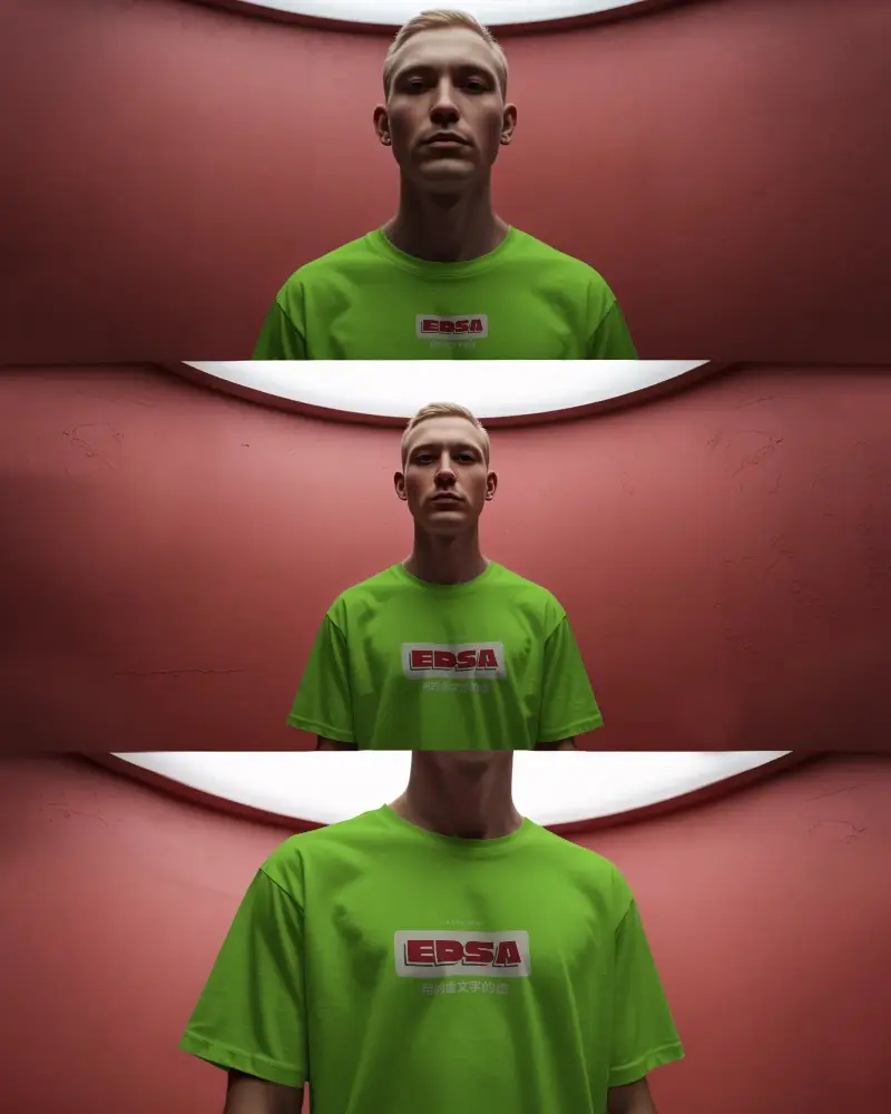 Plain Basic Tshirt Mockup Ideal For Showcasing Logo Designs And Branding On Male Model