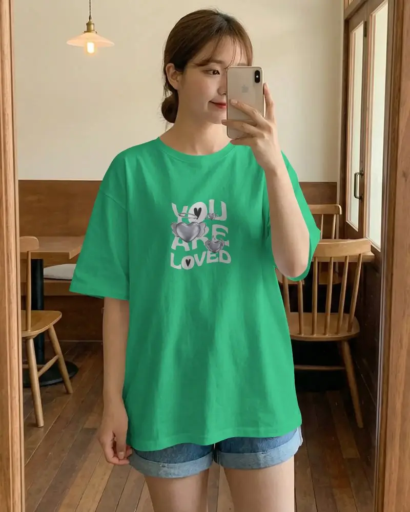 Womens Relaxed Fit Basic Tshirt Mockup Perfect For Summer Cotton Soft Breathable Fabric Outfit