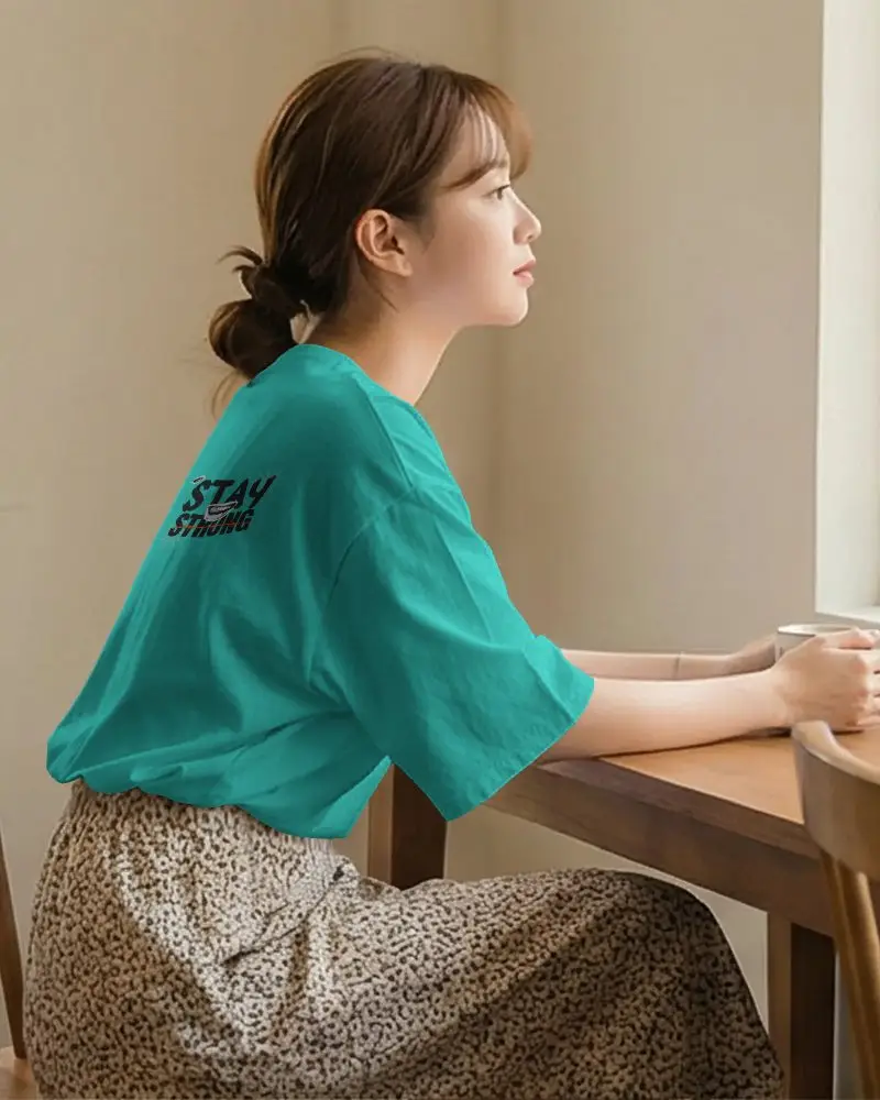 Relaxed Fit Soft Cotton Tshirt Mockup For Women Everyday Comfort And Casual Style Top