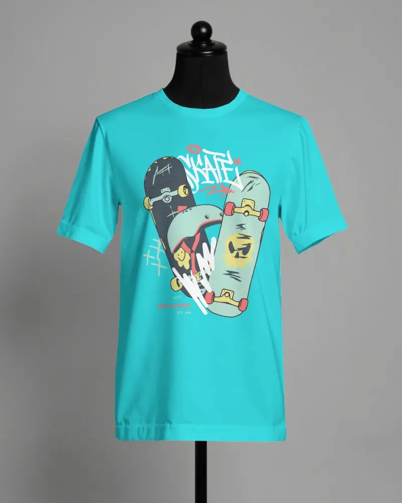 Front View Tshirt Mockup On Mannequin Clean Gray Background Minimalist Design Showcase Template