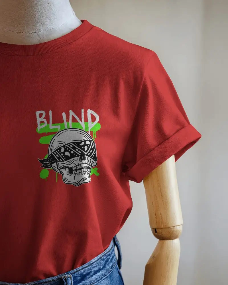 Closeup Tshirt Template On Mannequin Rolled Sleeves High Detail Texture And Stitching Soft Daylight