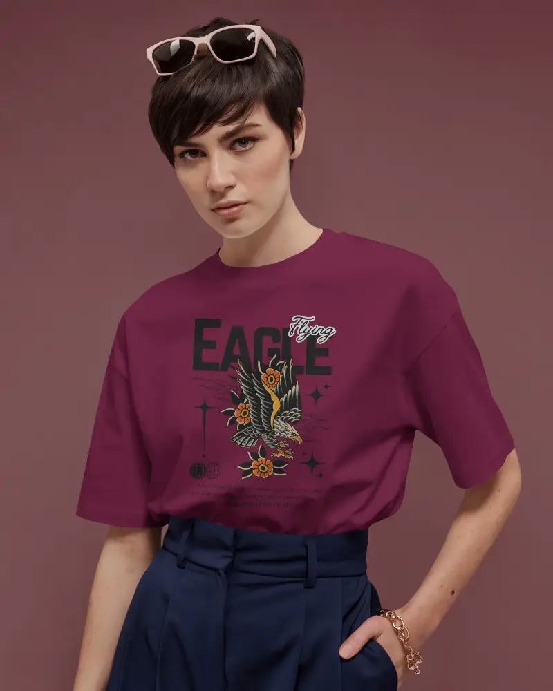 Elegant Studio Tshirt Mockup Female Model In White Tee And High Waist Trousers