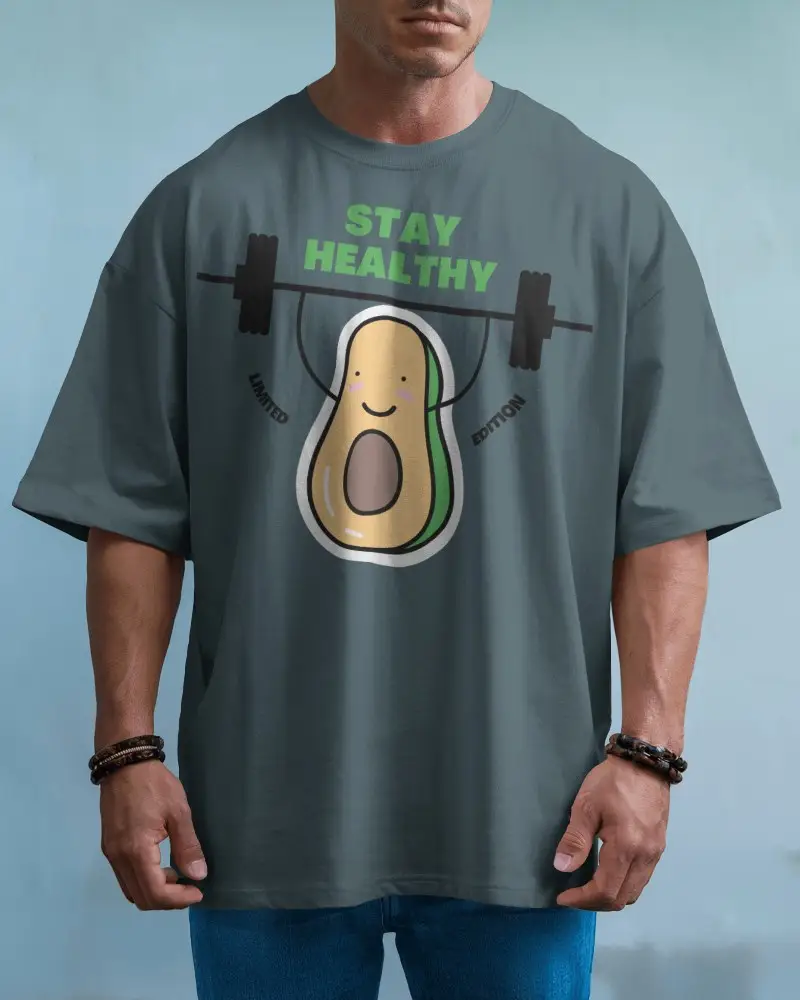 Male Model White T Shirt Mockup With Sky Blue Background