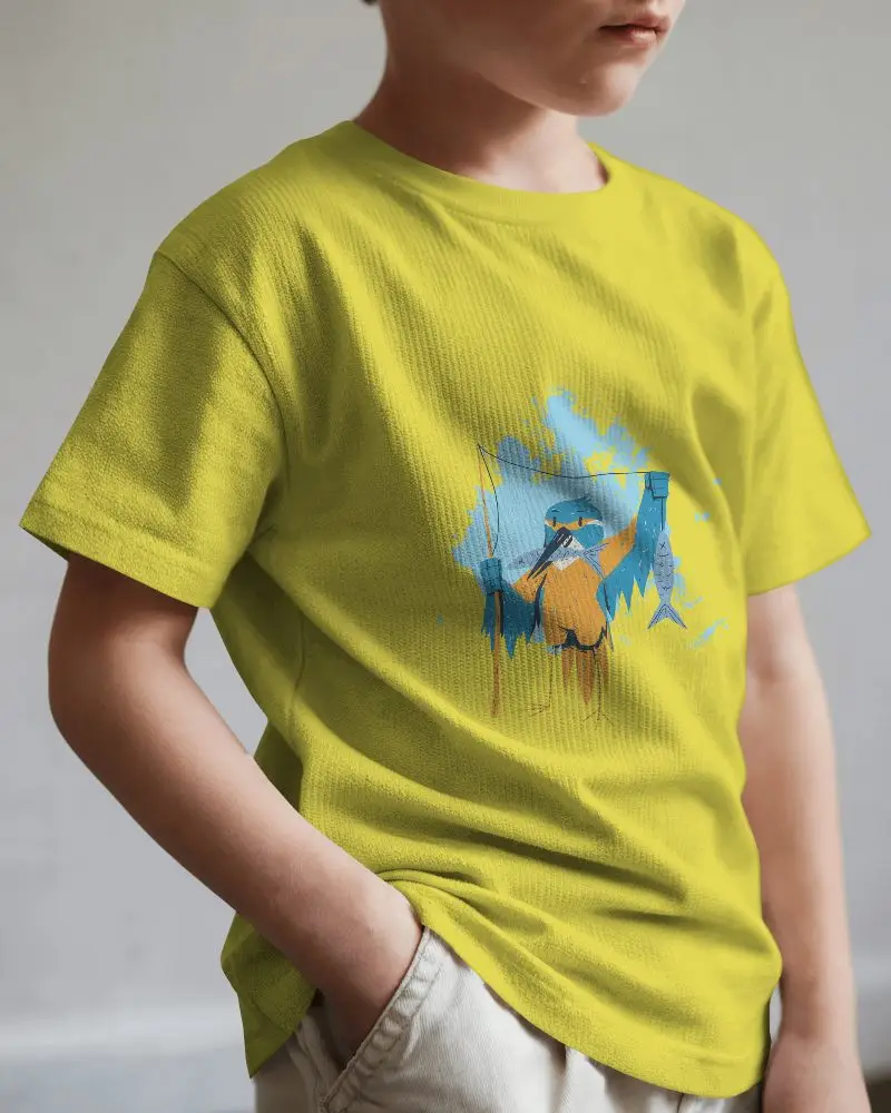 Neutral Interior T Shirt Mockup Young Boy With Hands In Pockets Wearing Light Fabric Shirt Soft Natural Lighting Calm And Casual Vibe 01234