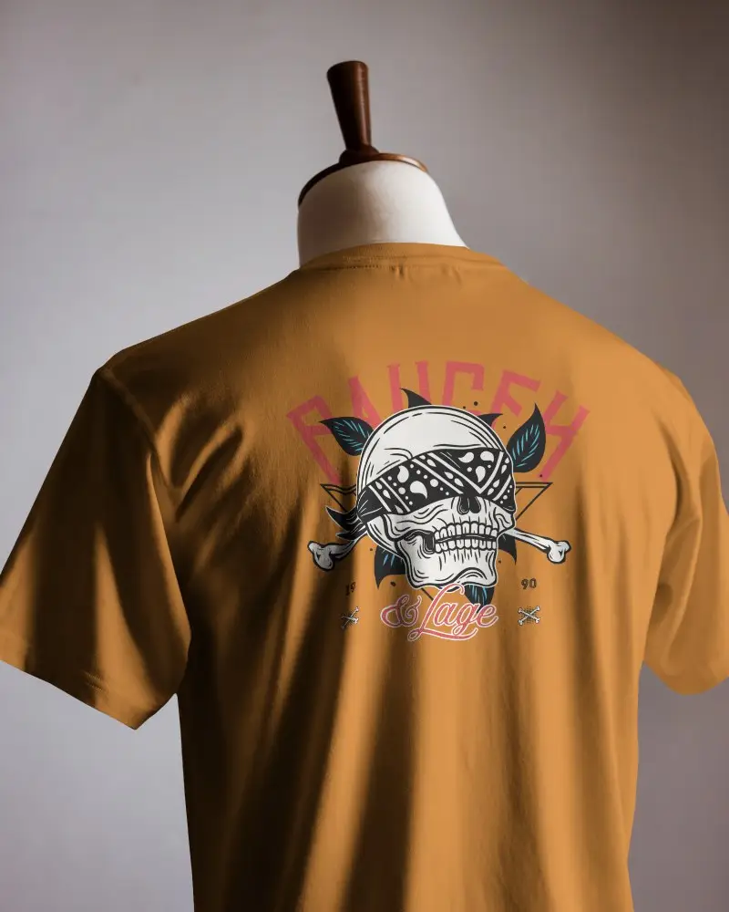 Clean Studio White Tshirt Mockup Back View On Tailor Mannequin