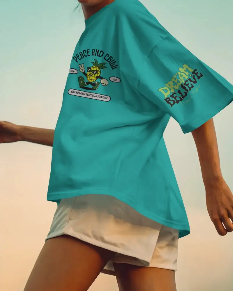 Outdoor Action White Tshirt Mockup Woman In Motion Showing Front And Sleeve Designs Perfect For Sportswear Branding At Sunset Sky Backdrop