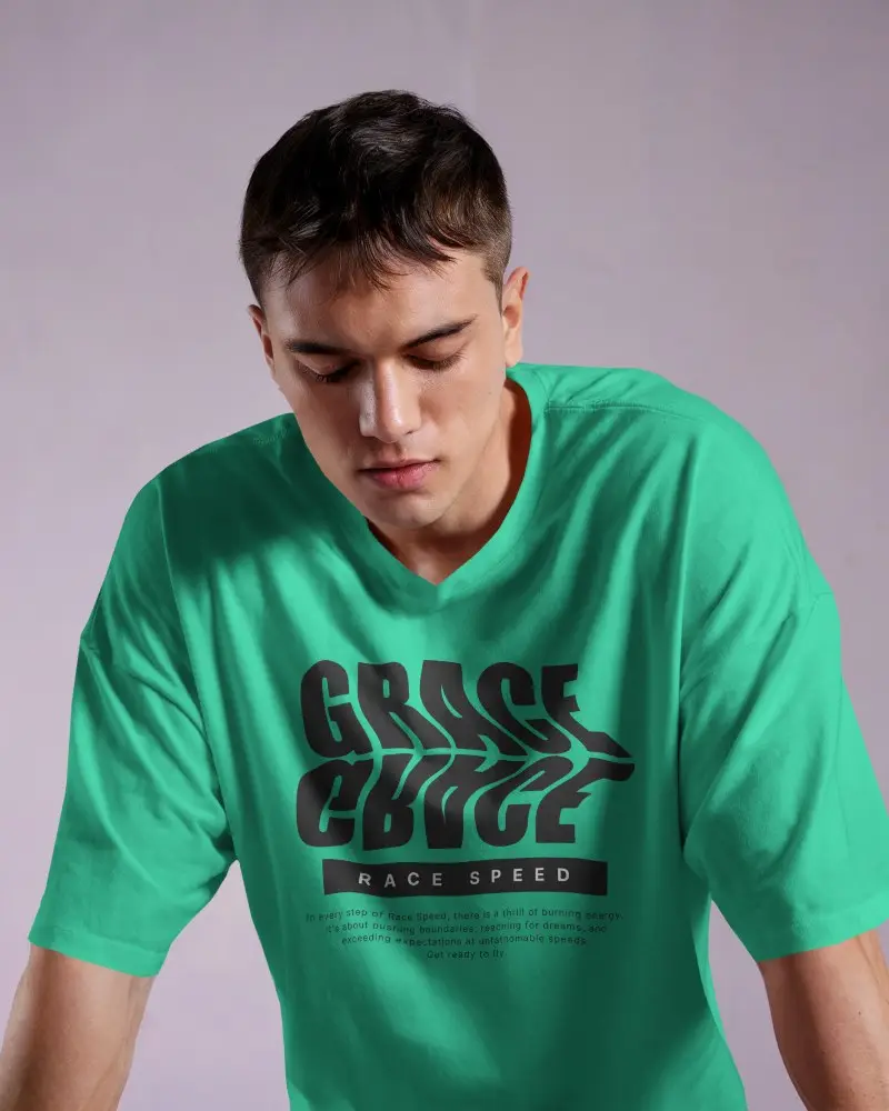 Moody Closeup White Tshirt Mockup Male Model Looking Down In Soft Purple Lighting Modern Streetwear Design Showcase Urban Menswear Focus