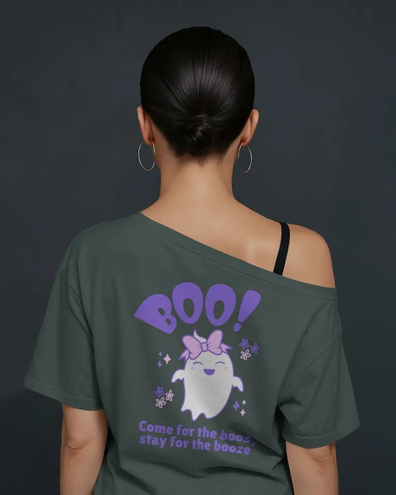 Back View Tshirt Mockup Woman With Bun And Hoops Minimal Studio Style