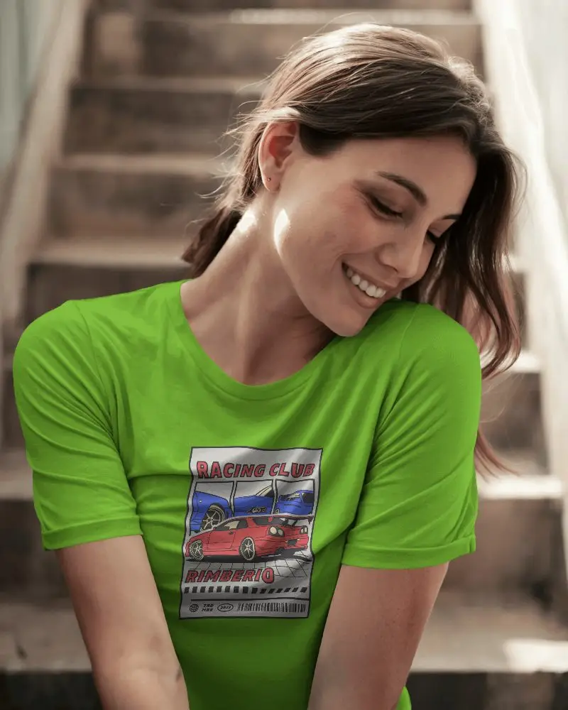 Natural Light Women Tshirt Mockup Outdoor Scene With Soft Expression