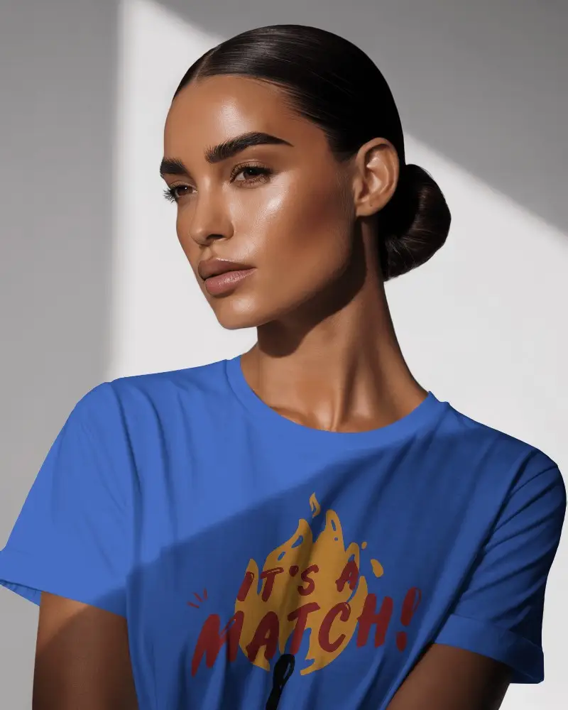 Confident Modern Woman T Shirt Mockup In High Contrast Natural Light Perfect For Luxury Brand Campaigns