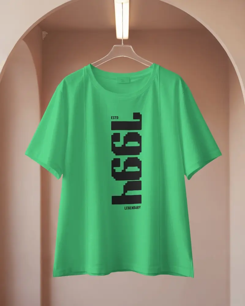 Clean Elegant Interior T Shirt Mockup On Plastic Hanger In Arched Entry Space For Luxury Casual Wear Promo