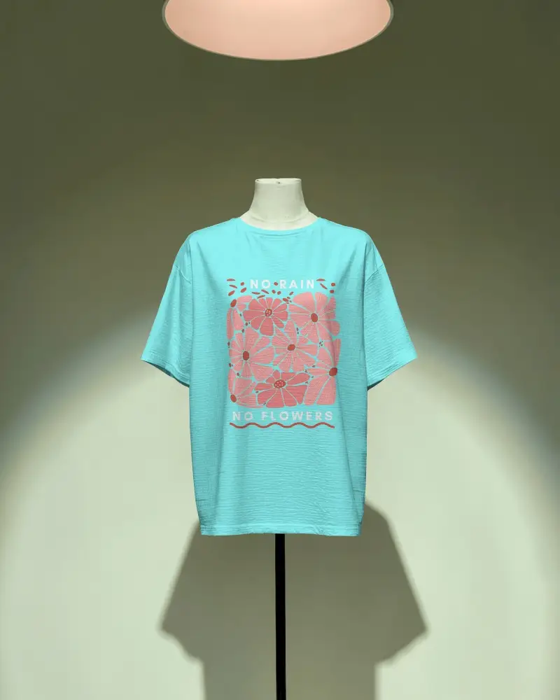 Minimal Display Tshirt Mockup On Mannequin Under Spotlight Isolated Product Showcase Modern Retail Scene