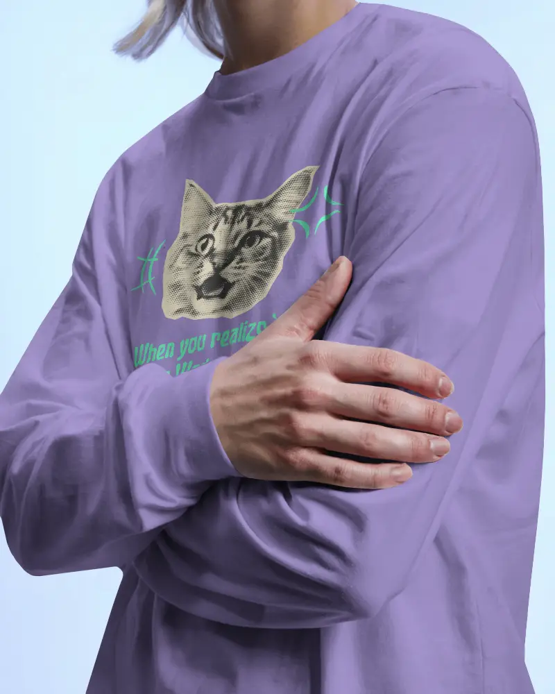 Fashion Forward Long Sleeve Shirt Mockup Model Arm Wrapped In Soft Lighting Against Blu