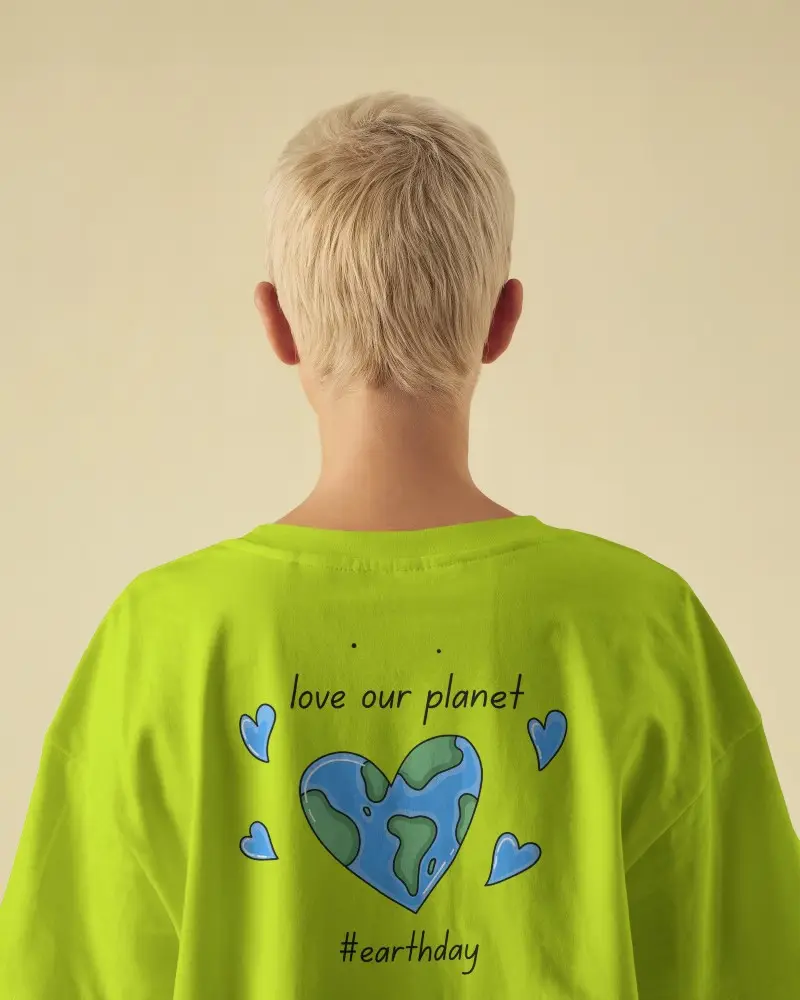 Tshirt Mockup Soft Yellow Background Rear View Of Short Haired Model Minimal Lighting Clean Modern Composition