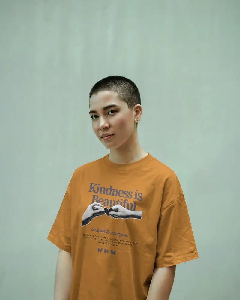 Minimal Outdoor Tshirt Mockup Female Model In White Tee Against Soft Pistachio Green Wall Clean And Modern Look