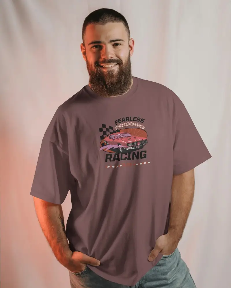 Male Model Wearing Basic Oversized Tshirt Mockup For Clothing Brand Promotion
